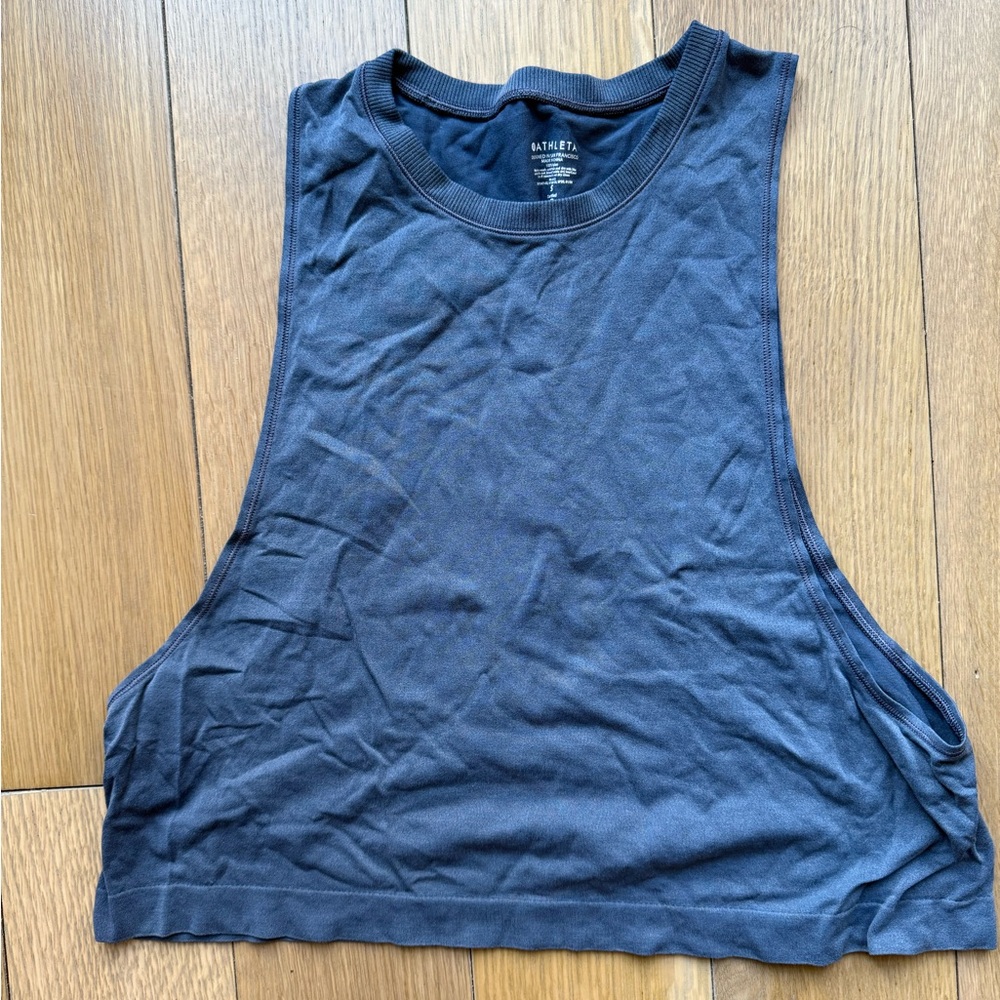Athleta Cropped Muscle Tank - S - Navy